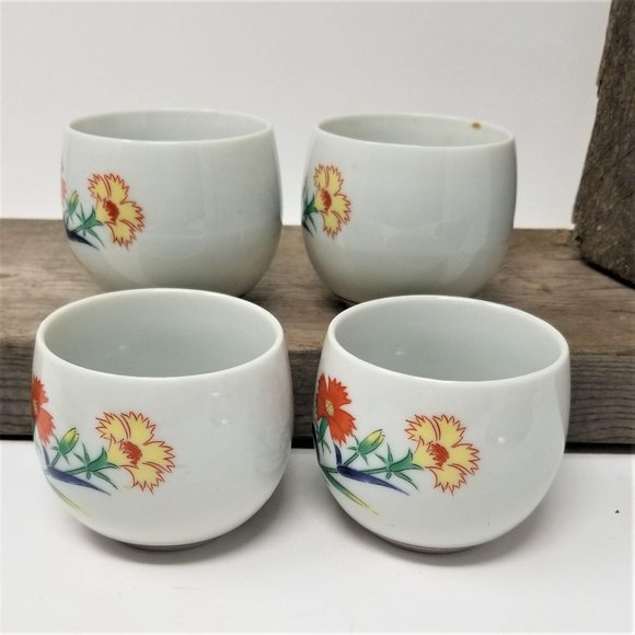 Vintage Flower Tea Cups Made in Japan - Picture 3 of 6